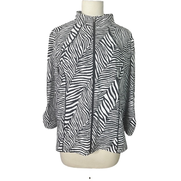 Chico's Jackets & Blazers - Chico’s Zip Front Pockets Zebra Zenergy Jacket XL